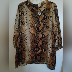 Zadie B"S Snake Print Blouse 100% Polyester Sz‎ 3x